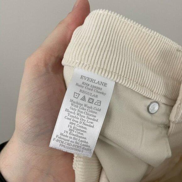 Everlane The Baby Cord Cheeky Straight Leg Pants in Cream Size 28 NWT - Picture 4 of 7